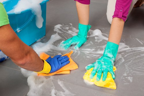 Local upholstery cleaner working in a modern London apartment