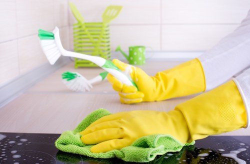 Professional cleaners preparing a London rental property for handover