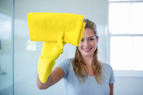 Detailed cleaning of a hallway in a London home at tenancy end