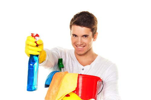 Domestic cleaning service in a typical London flat