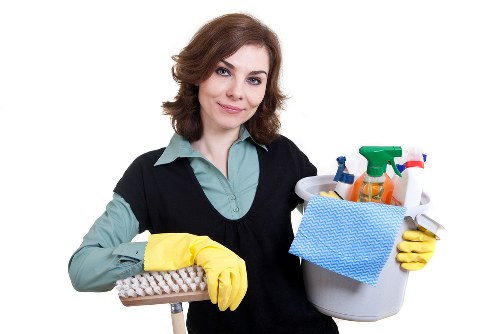 Detailed bathroom cleaning in a London house